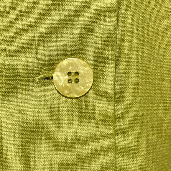 Coldwater Creek Linen Blend Jacket Y2K Chartrusse Size 8P Petite - Picture 5 of 6